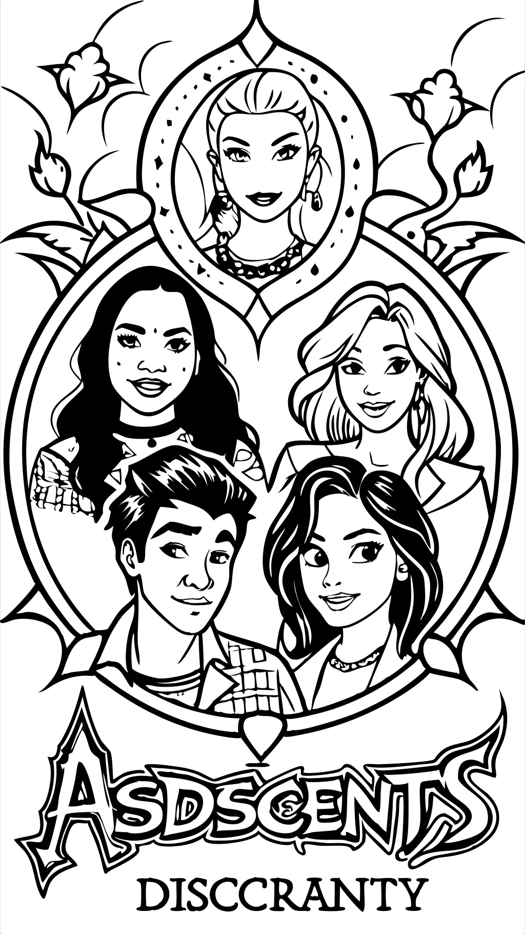 Descendants 4 pages à colorier